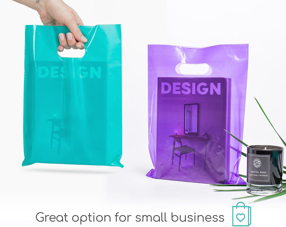 200 Teal And Purple Plastic Bags 9x12 Merchandise Bags