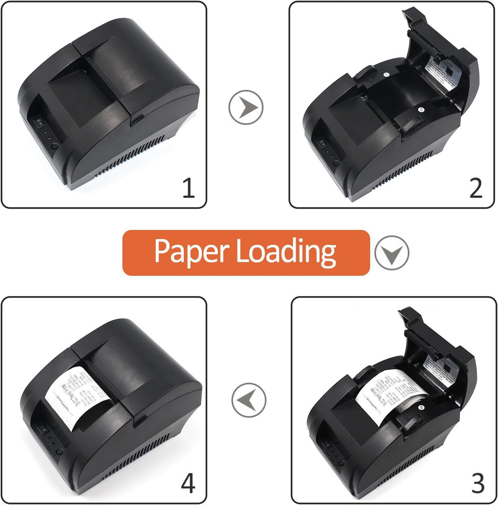 58MM USB Thermal Receipt Printer, High Speed Printing 90mm/sec, Compatible with ESC/POS Print Commands Set