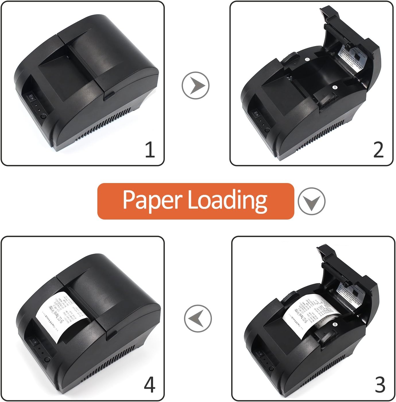 58MM USB Thermal Receipt Printer, High Speed Printing 90mm/sec, Compatible with ESC/POS Print Commands Set
