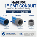 Pangda 50 Pcs 1 Inch EMT Insulating Conduit Bushing NEC Compliant