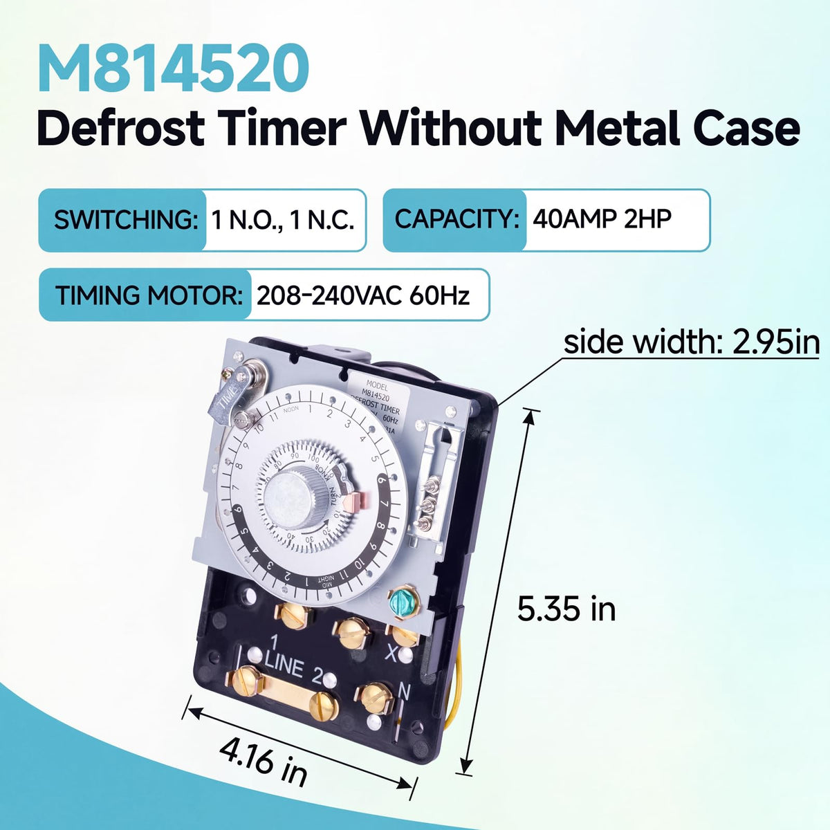FrigeSwift M814520 Defrost Timer 208-240V 40A Double Dial Commercial Fridge