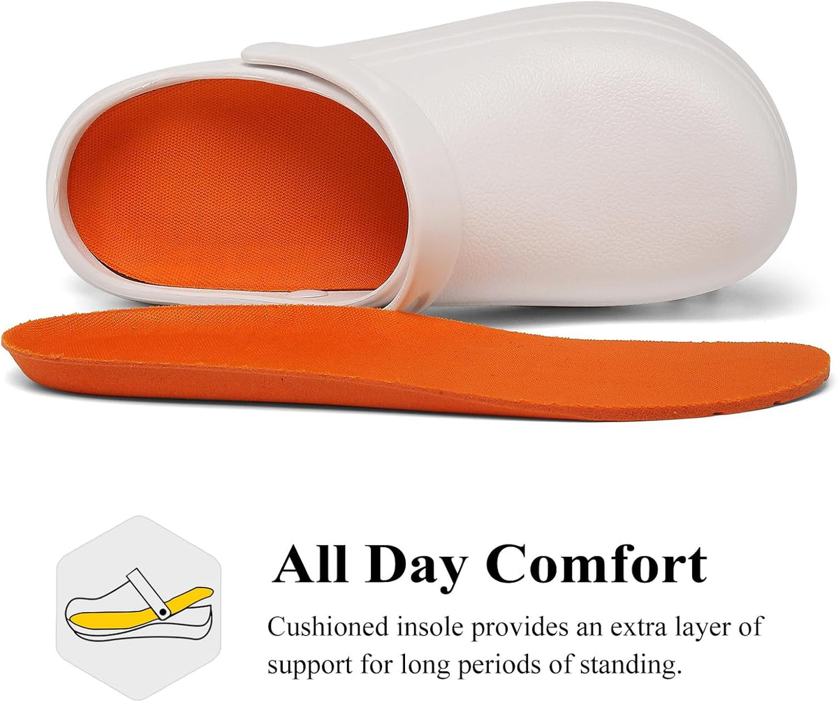Non Slip Chef Shoes for Men Women, Waterproof Slip Resistant Kitchen Work Shoe Food Service Nursing Clogs