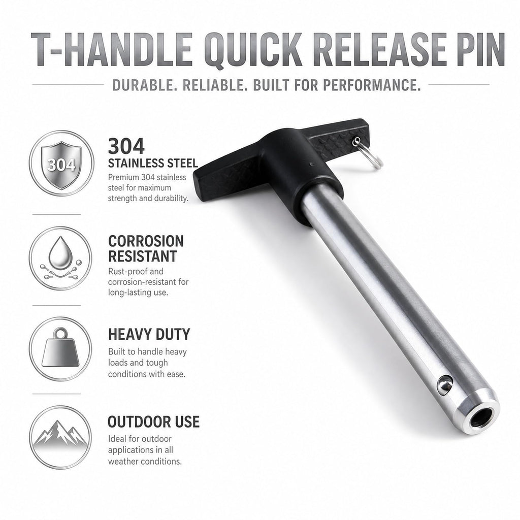 Vitefastening T-Handle Quick Release Pin with Lanyard 3/8x1 inch,2Pcs