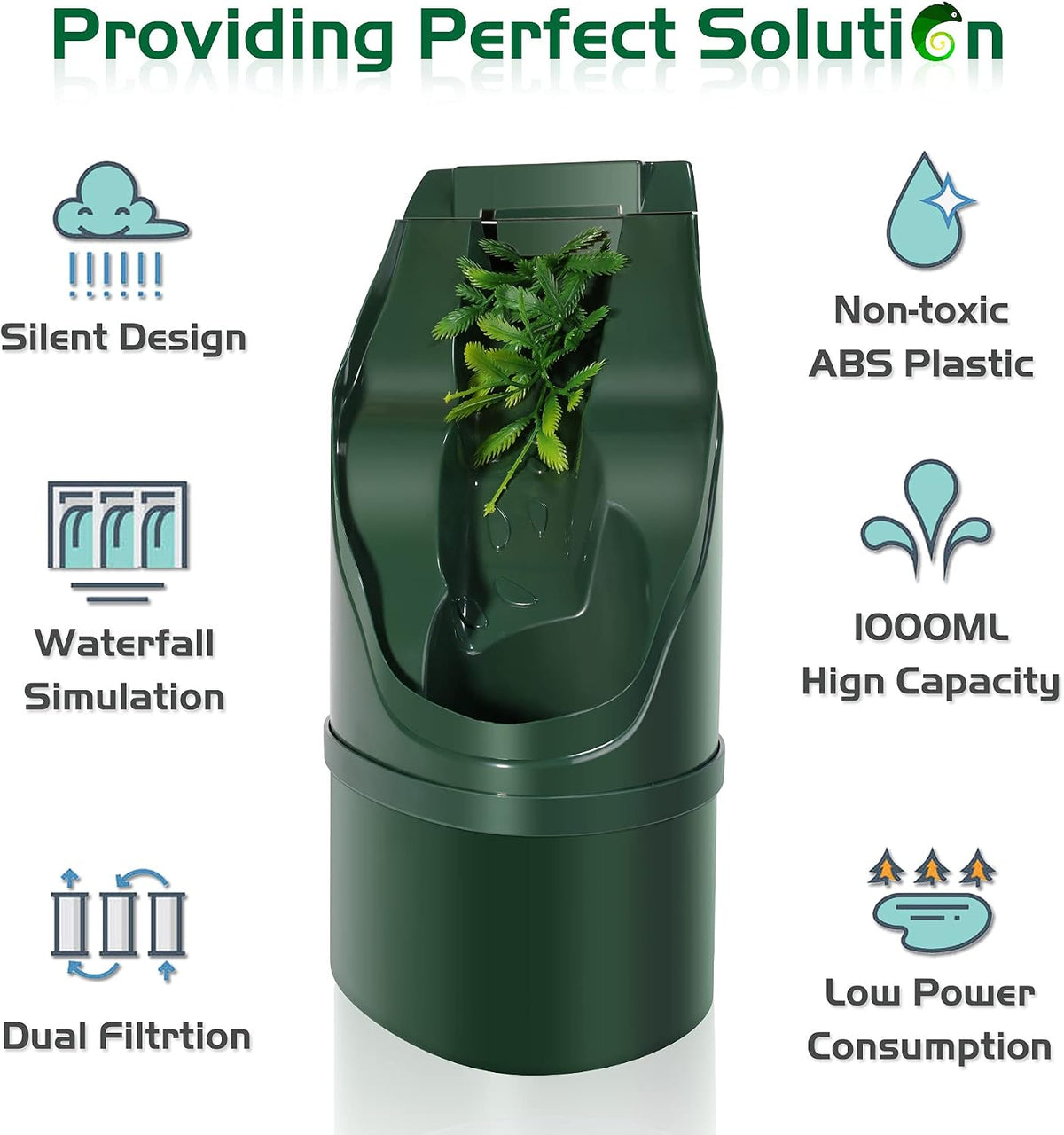 Reptile Chameleon Cantina Drinking Fountain Water dripper Comes with Feeding Tongs and Frosted Tweezer for Lizard