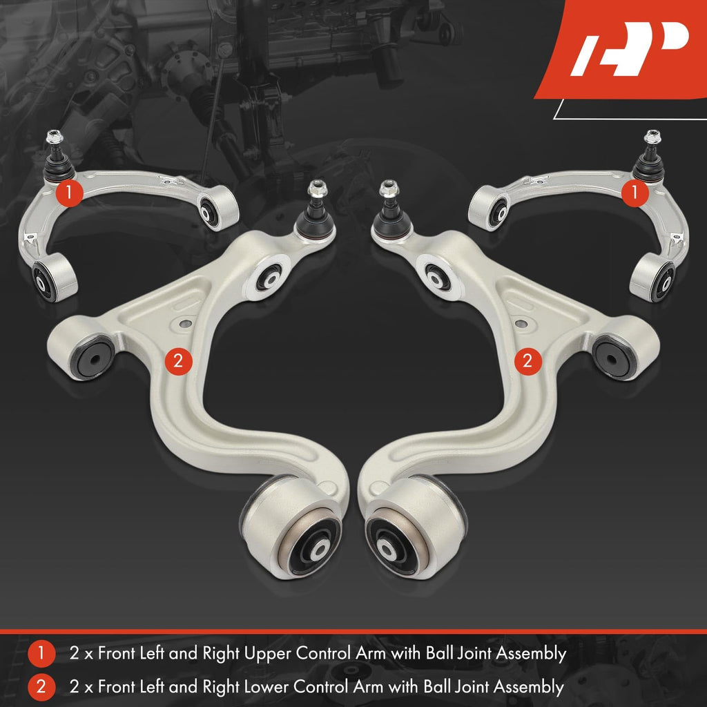A-Premium Front Upper Lower Control Arm Kit, with Ball Joint & Bushing