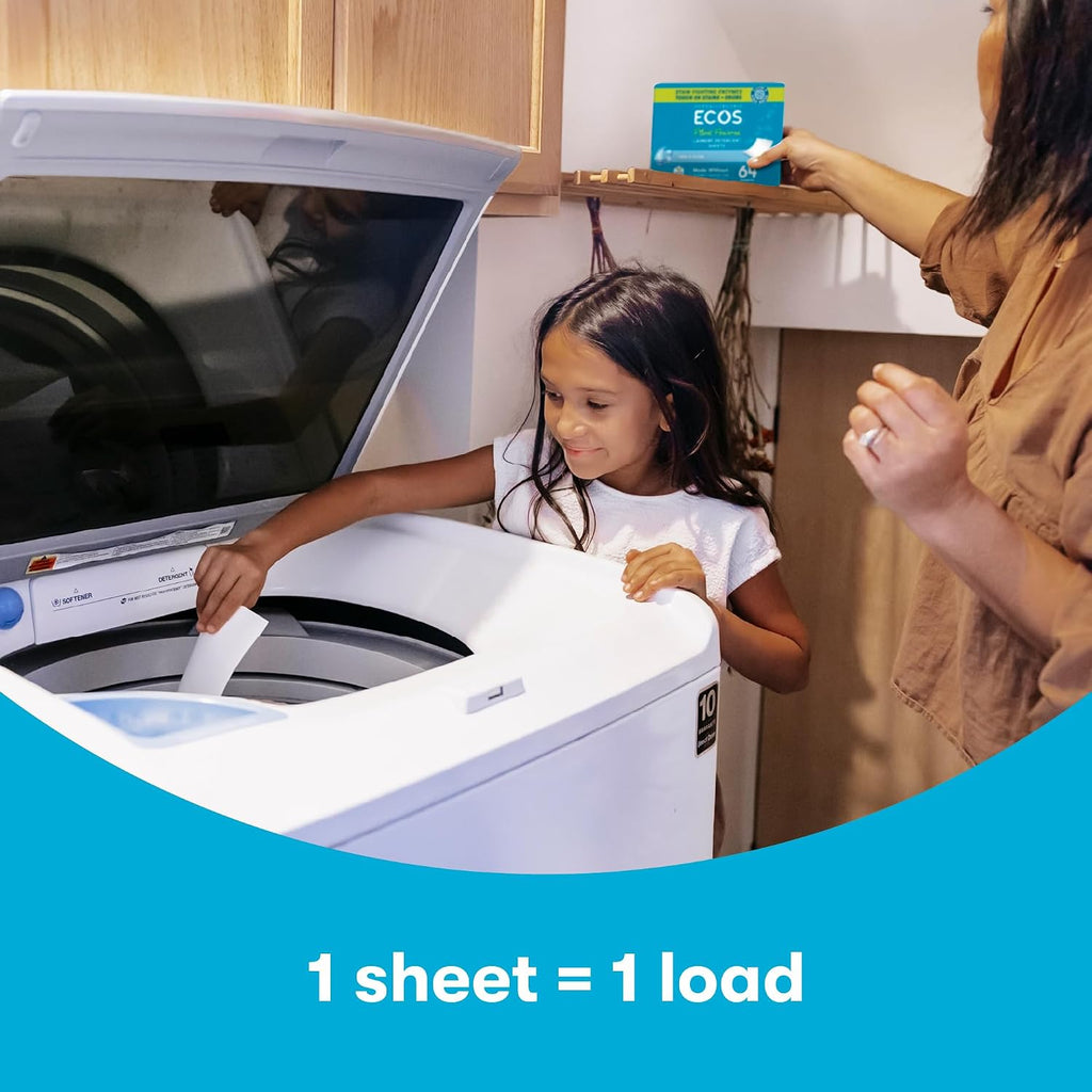 Laundry Detergent Sheets Vegan, No Plastic Jug, No Mess, Liquid Free - Hypoallergenic, Plant Powered Laundry