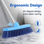 Deck Scrub Brush with Long Handle for Indoor and Outdoor Cleaning