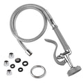 MSTJRY Spray Valve with 45" Pre Rinse Hose, Commercial Sink Sprayer Hose Pre Rinse Sprayer with Flexible Stainless Steel Hose Assembly for Commercial Kitchen Faucets(Grey, with 3 adapters)