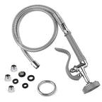 MSTJRY Spray Valve with 45" Pre Rinse Hose, Commercial Sink Sprayer Hose Pre Rinse Sprayer with Flexible Stainless Steel Hose Assembly for Commercial Kitchen Faucets(Grey, with 3 adapters)