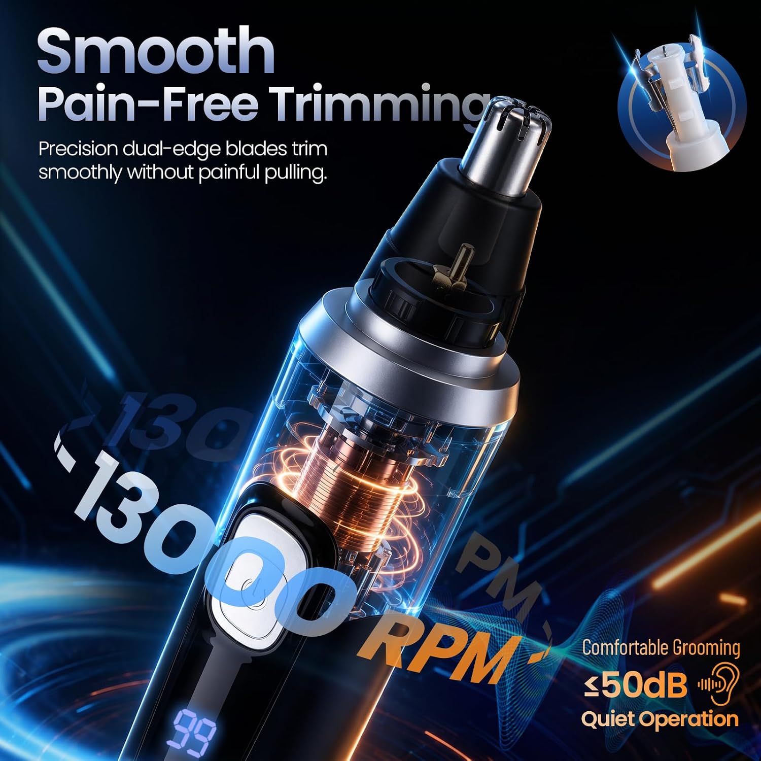 Ear and Nose Hair Trimmer for Men & Women,2026 Painless USB Rechargeable Eyebrow & Facial & Nose Hair Trimmer Clipper