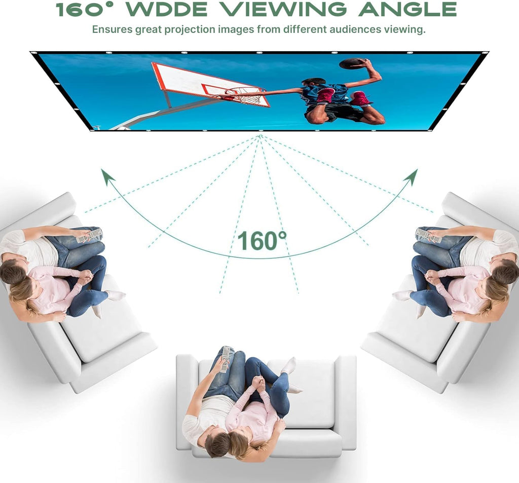 150inch Outdoor Projector Screen Anti Crease Portable Movie Screen | Projector Screen Outdoor, Washable, 16:9