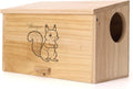 Pine Wood Squirrel House Feeder Outdoor Nesting Box for Habitat Residence (House)