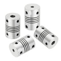 uxcell 4Pcs Flexible Couplings 3.17mm to 5mm Aluminum Alloy Joint Connector