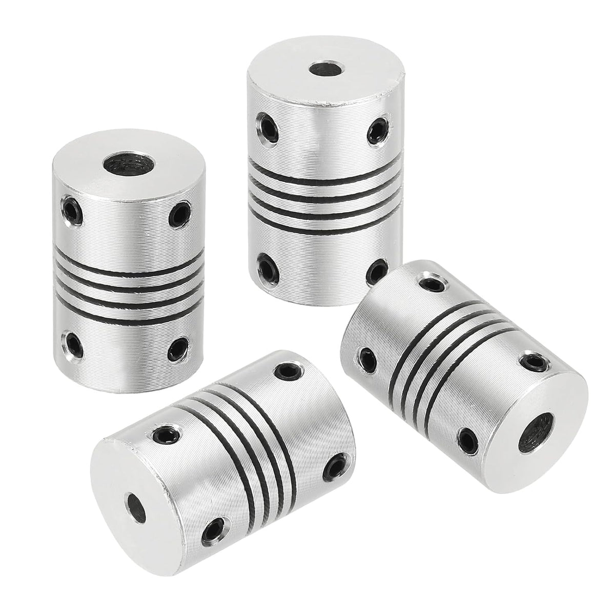 uxcell 4Pcs Flexible Couplings 3.17mm to 5mm Aluminum Alloy Joint Connector