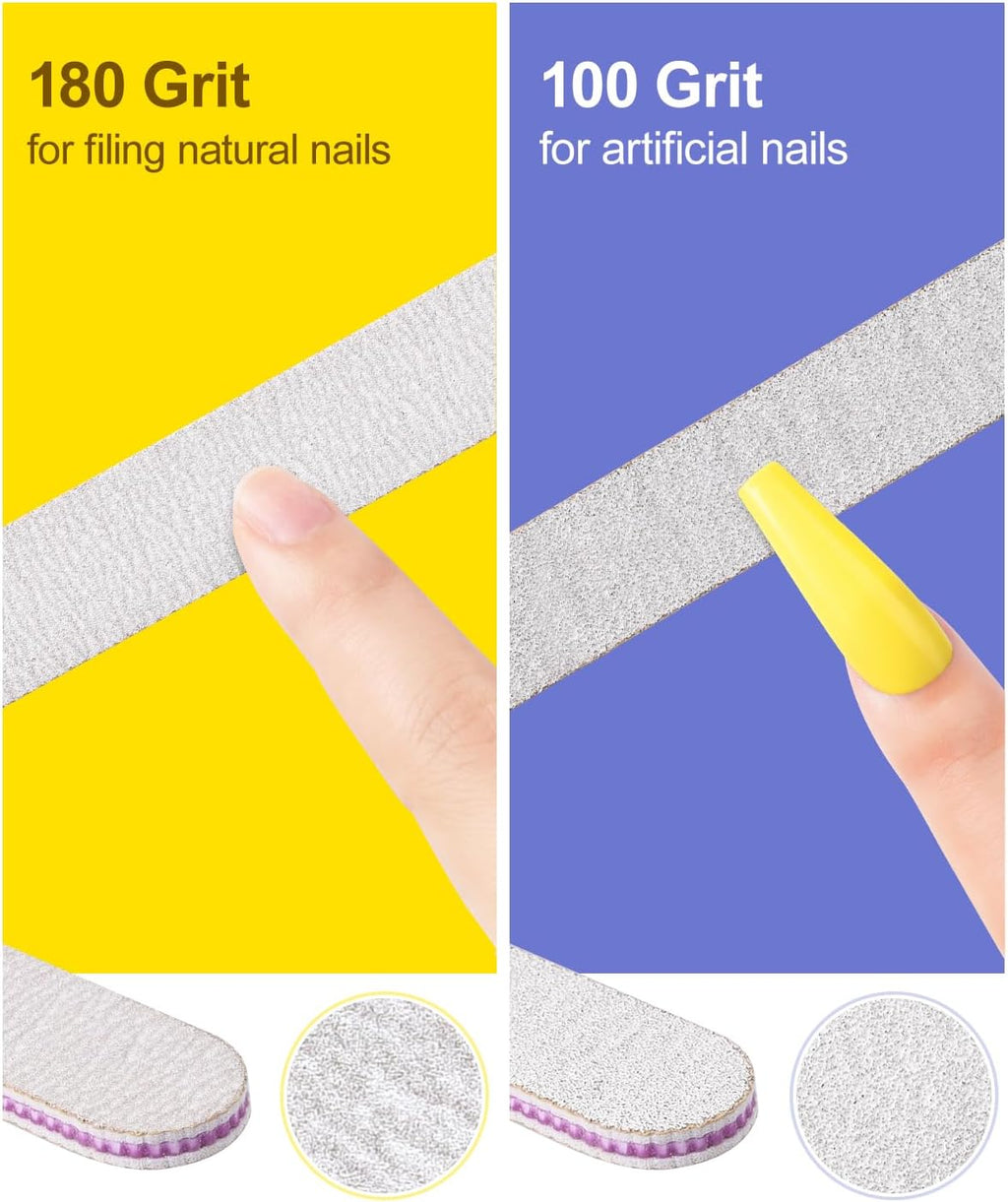 Nail File and Buffer Blocks with Nail Care Kit, 13 Pcs Manicure Kit for Women with Milk and Honey Cuticle Oil and