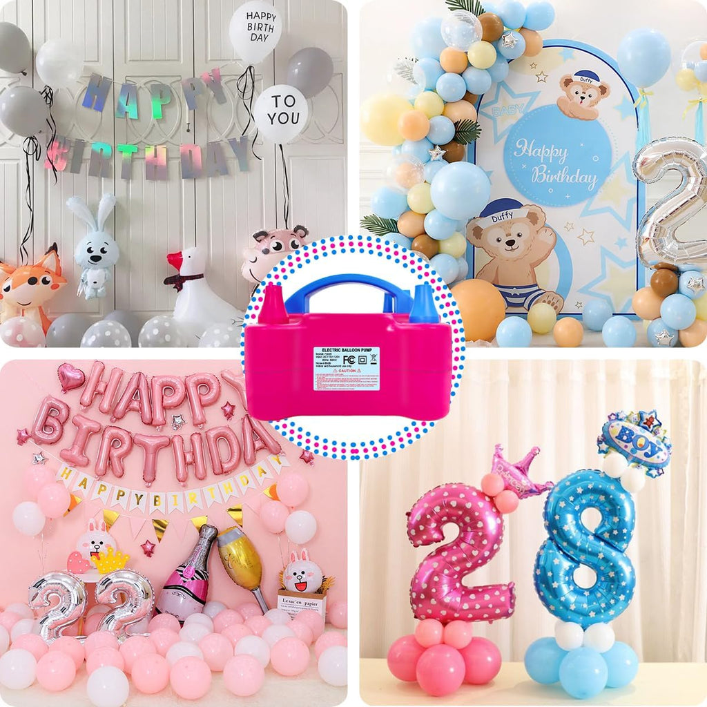 Electric Balloon Pump, Portable 2 Modes Balloon Blower Machine with 14 Balloon Arch Kits, Air Pump for Balloon