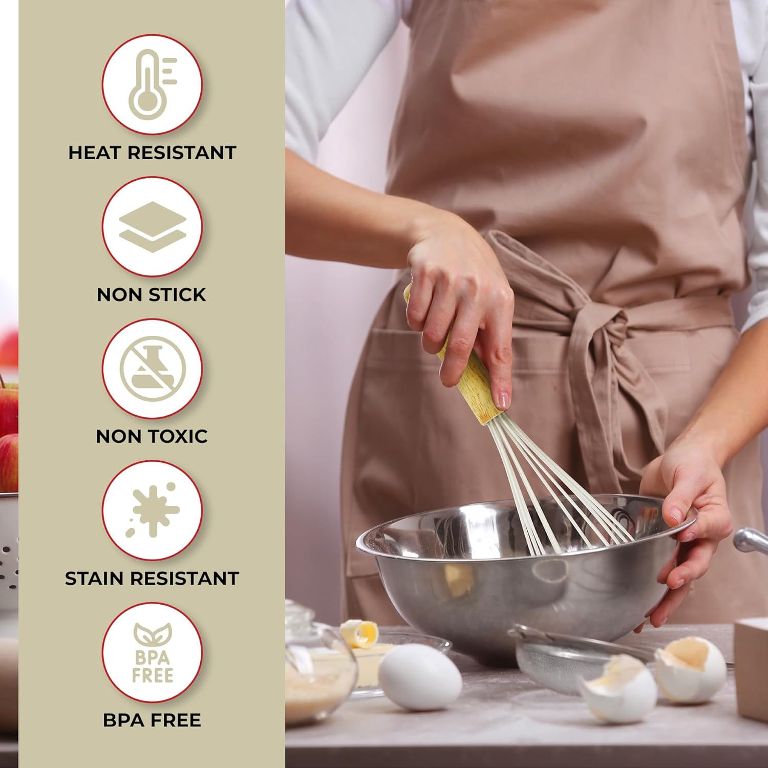 50 PCS Silicone Kitchen Utensils Set Complete Kitchen Set - 800°F Heat Resistant Non-Stick Premium Silicone Cooking