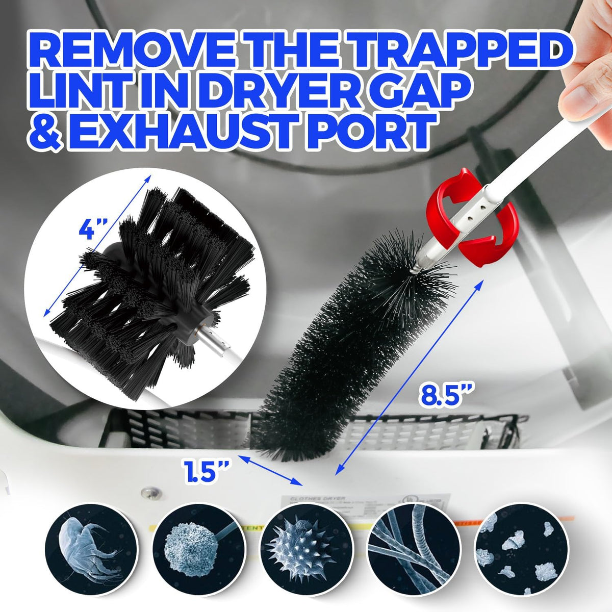 Dryer Vent Cleaner Kit - 40Ft Flexible Lint Brush for Deep Cleaning