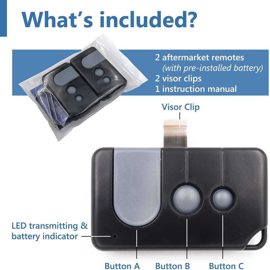 Solidremote Garage Door Opener Remote, for Sears Craftsman 139.53753 139.53681 139.53879, 2 Pack