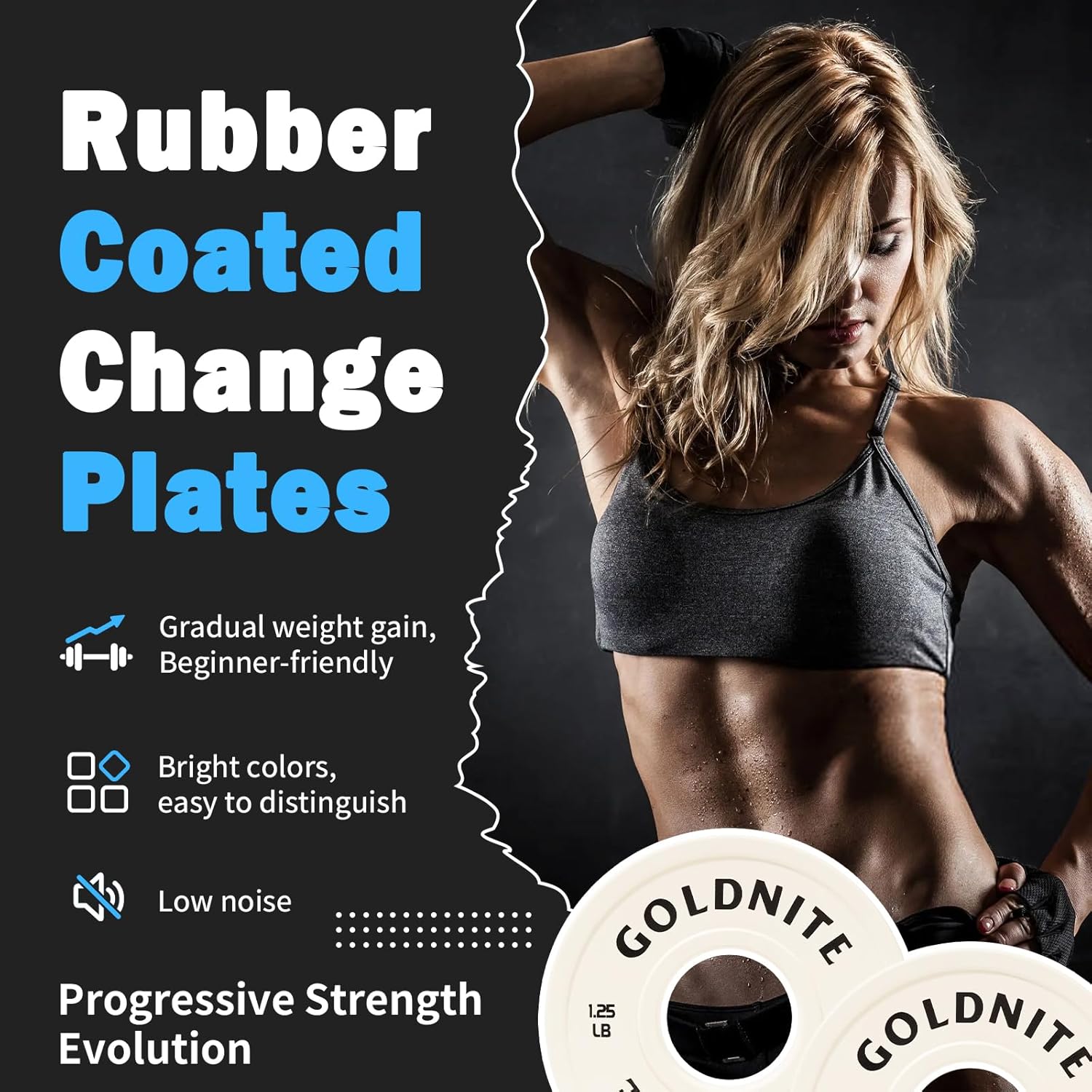 Change Plates Set 1.25LB 2.5LB 5LB Set Fractional Weight Plate Olympic Bumper Plates for Cross Training Steel Insert