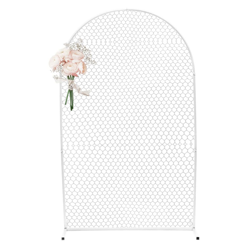 Wedding Backdrop Stand Metal Arch Frame with Hexagonal Grid for Party