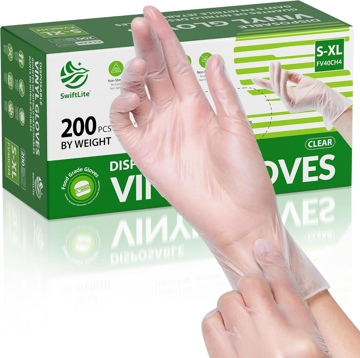 Disposable Vinyl Gloves, Food Safe