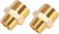 2 Pack Brass Pipe Fitting, Hex Nipple, 1/2" x 3/4" NPT Male