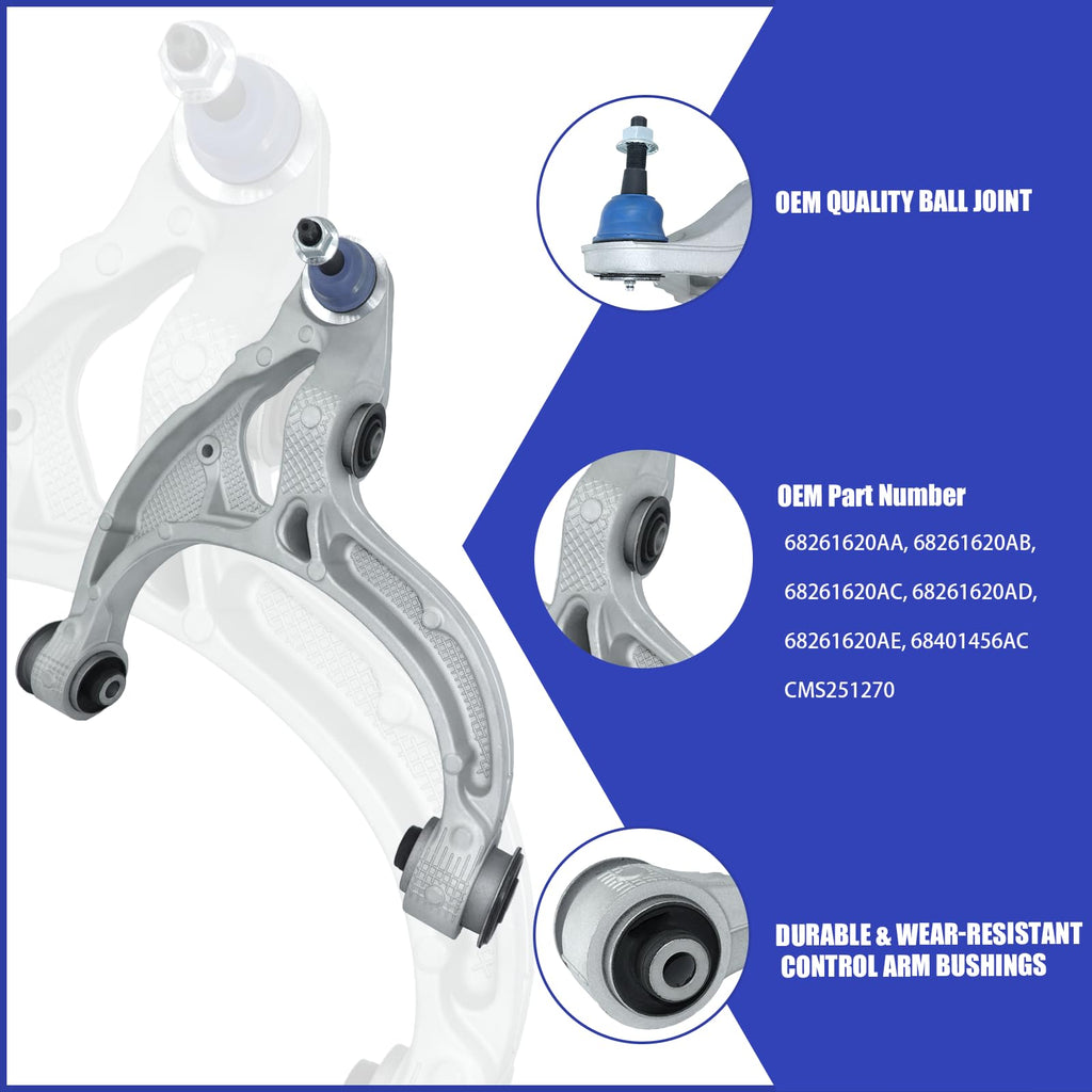 HAWK BROTHER MS251270 Front Lower Control Arm Suspension Kit 1PCS