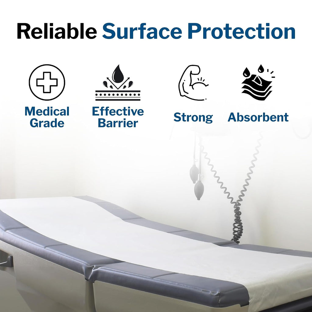 Medical Exam Table Paper, White, Waxing, 21 in x 125 ft, 12 Rolls | Bed Table Sheet Cover Ideal for Diaper Changing