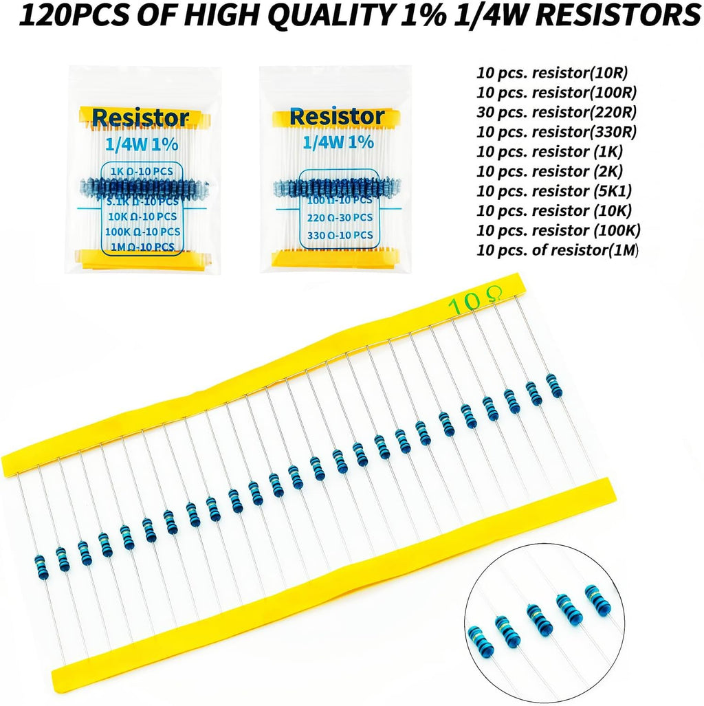 Electronics Basic Kit w/Power Supply Module, Breadboard, Jumper Wire, LED,Resistor, comes with more than 300pcs