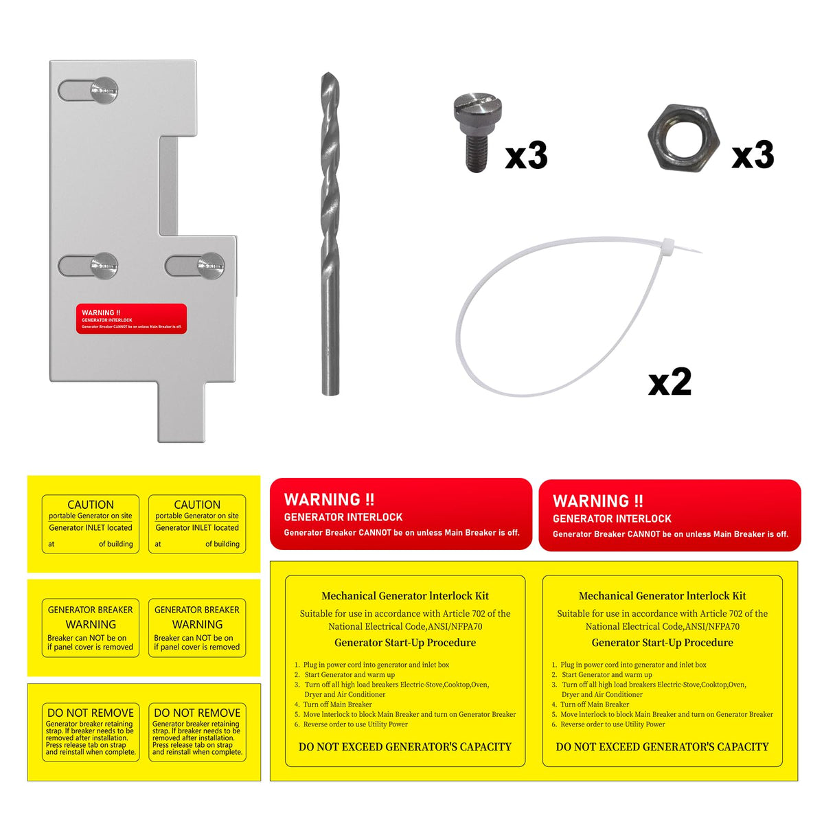 QYZZRS Generator Interlock Kit Compatible with GE General Electeric