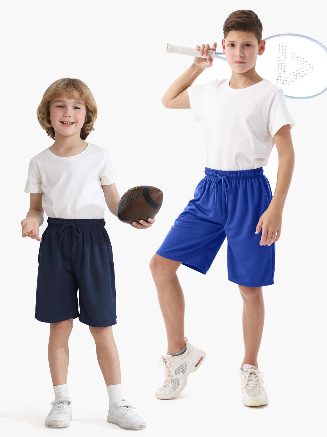 4 Pack Boys Shorts Boy Athletic Shorts Kids Quick Dry Basketball Soccer Shorts with Pockets mesh Elastic Waist