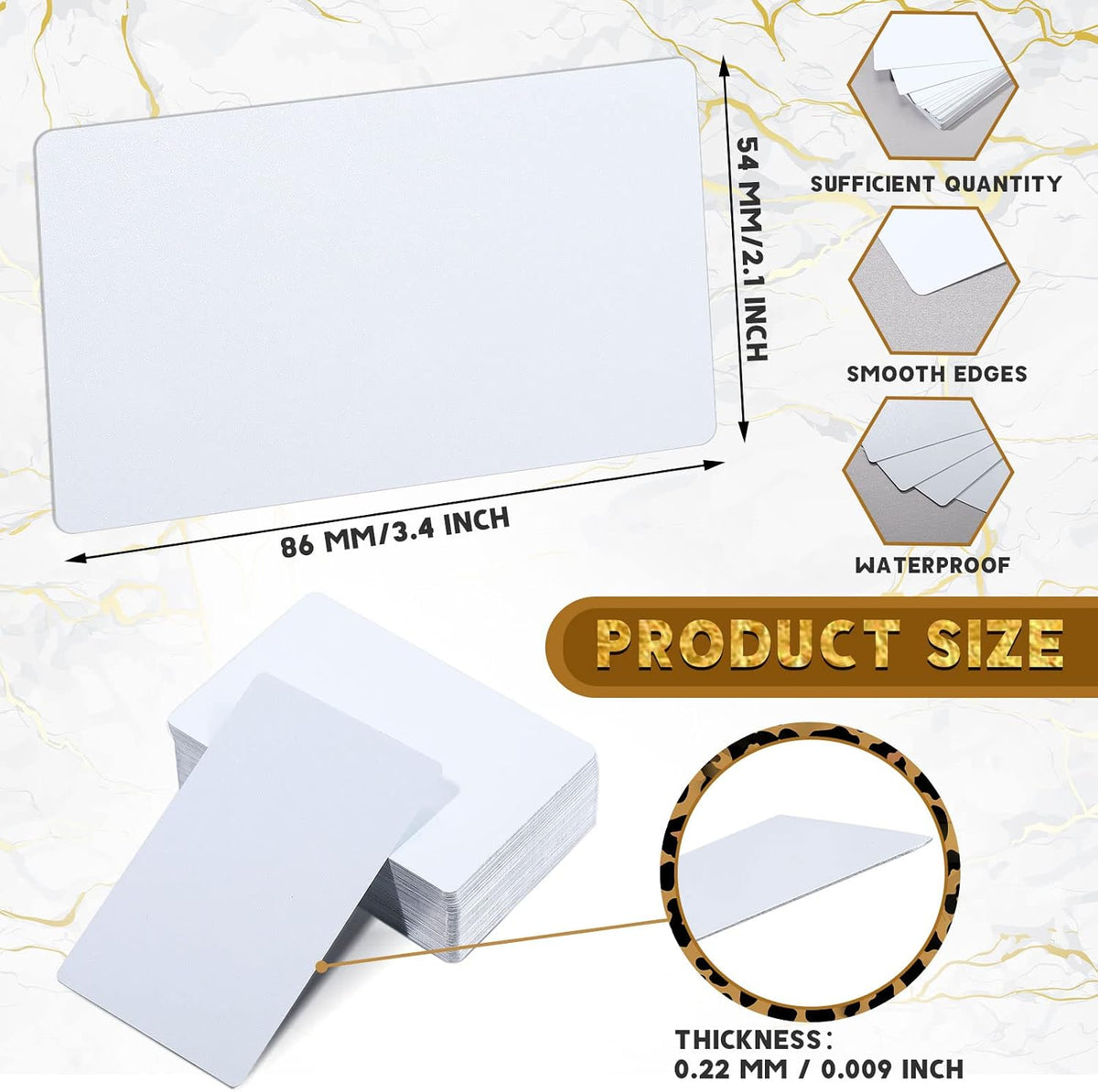 500 Pcs White Sublimation Metal Business Card Aluminum Blanks