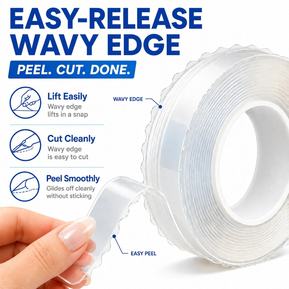 Removable Double Sided Nano Tape Heavy Duty Mounting Tape (16.4FT)