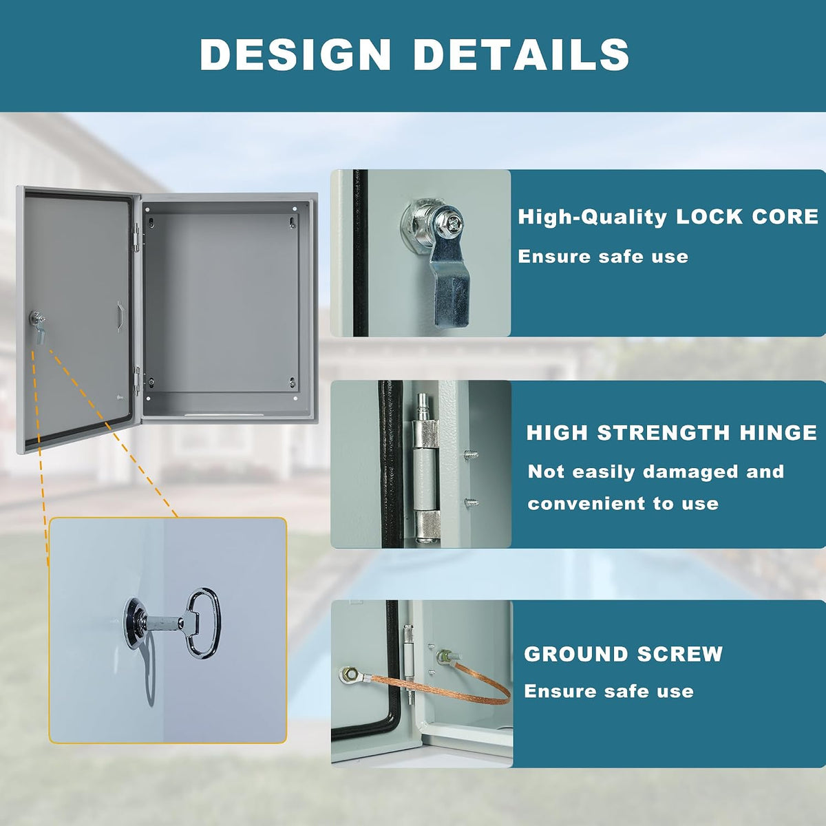 Waterproof Electrical Enclosure 20 x 16 x 8'', Outdoor Electrical Box Weatherproof, Electrical Junction Box with Reinforced Lock
