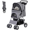 Foldable Pet Stroller, Cat/Dog Stroller with 4 Wheels