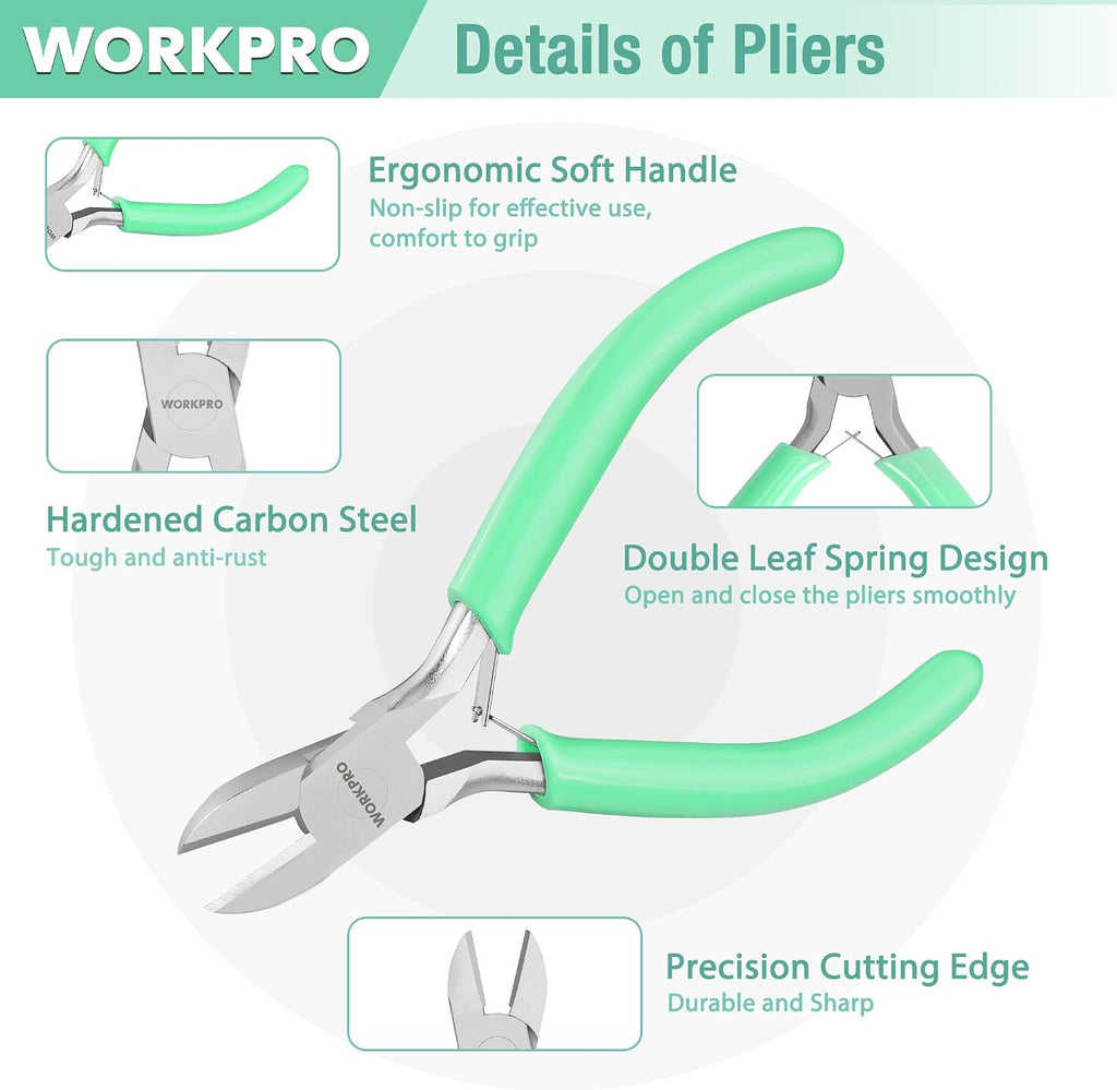Jewelry Pliers Set, 3-Piece Mini Jewelry Tool Kit | Needle Nose Plier/Chain Nose Plier, Round Nose Pliers & Wire