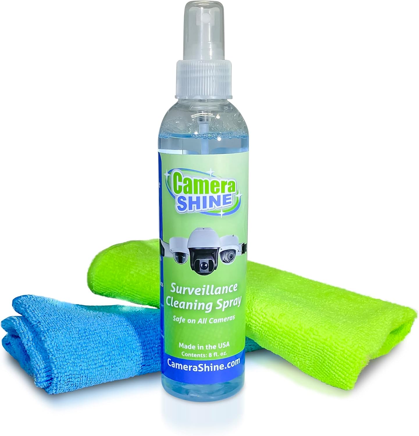 Surveillance Camera Cleaning Kit - Easy to Use on Indoor/Outdoor Camera Lenses & Domes - Includes 8oz of Specialty