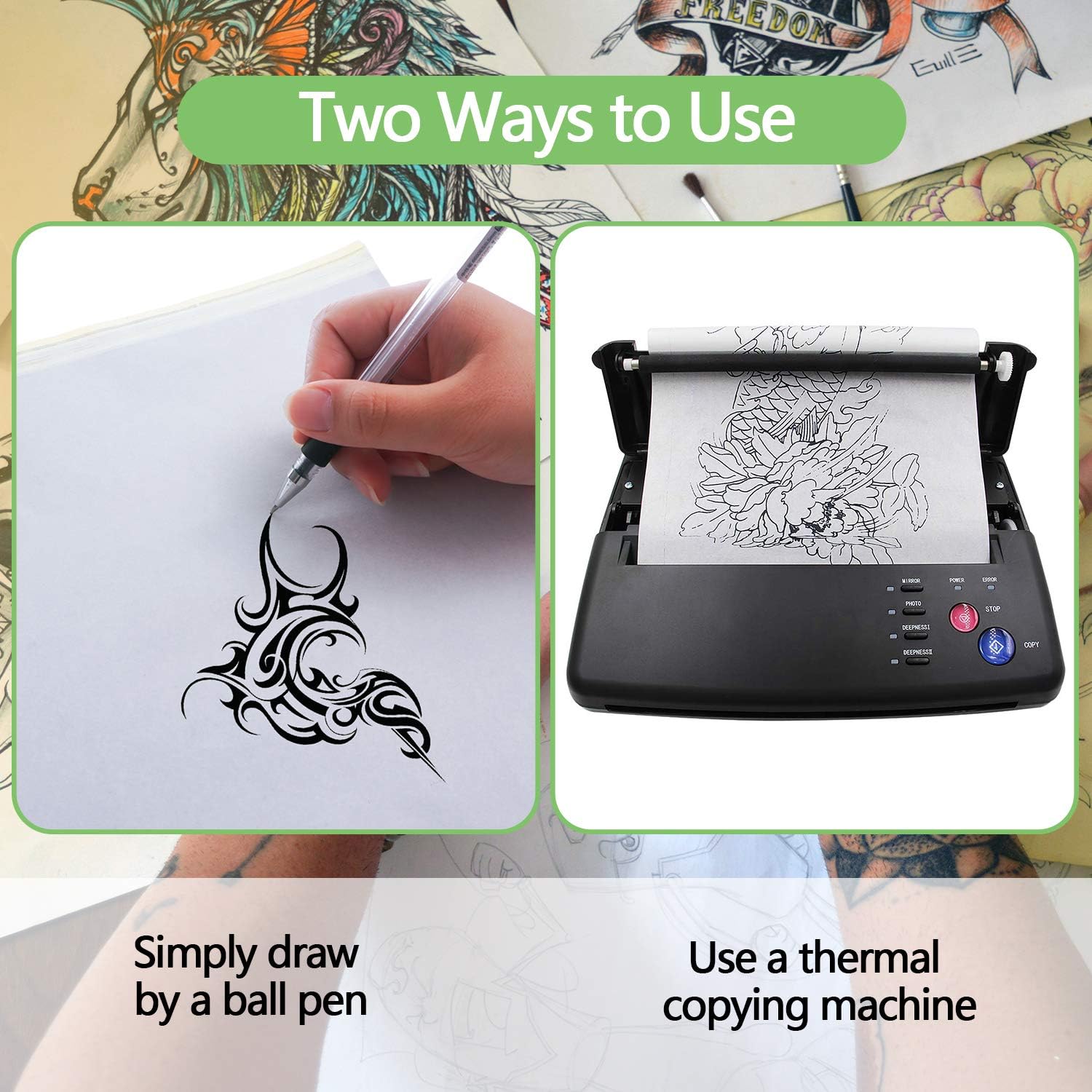 Tattoo Transfer Paper, 35 Sheets Tattoo Stencil Transfer Paper for Tattooing