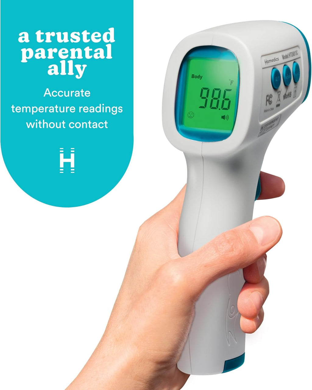 Non-Contact Infrared Forehead Thermometer, Clinically Proven Fast Accurate Results, High-Fever Alert with 4-in-1