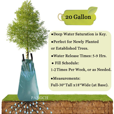 Tree Watering Bag, 20 Gallon Slow Release Tree Watering Bags-Drip Irrigation Bag for Newly Planted or Established