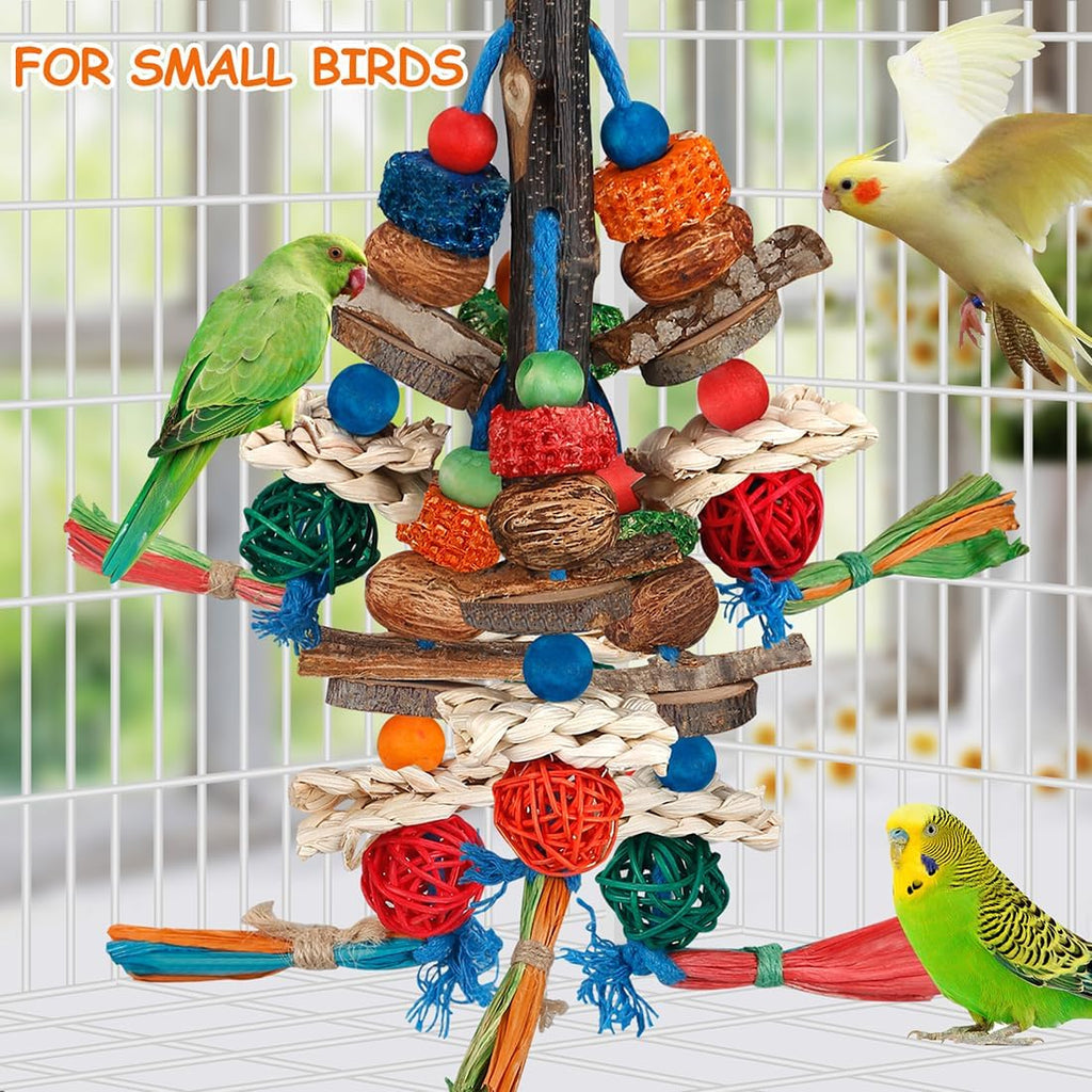 Bird Toys,Parrot Toys Exciting Chewing Fun for Parakeets,Cockatiels,Conures,Lovebirds,African Gray Cockatoos Amazon