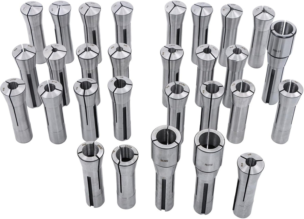findmall 29Pcs R8 Collet Set with R8 Collet Rack