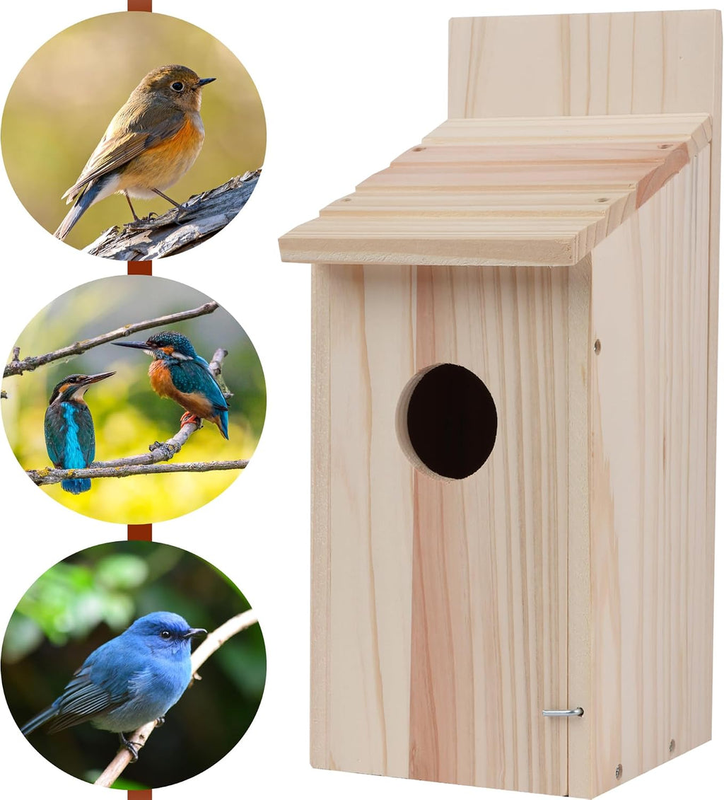 Wren Bird Houses for Outside,Cedar Swallow Wren Hummingbird Houses,DIY,1Pcs