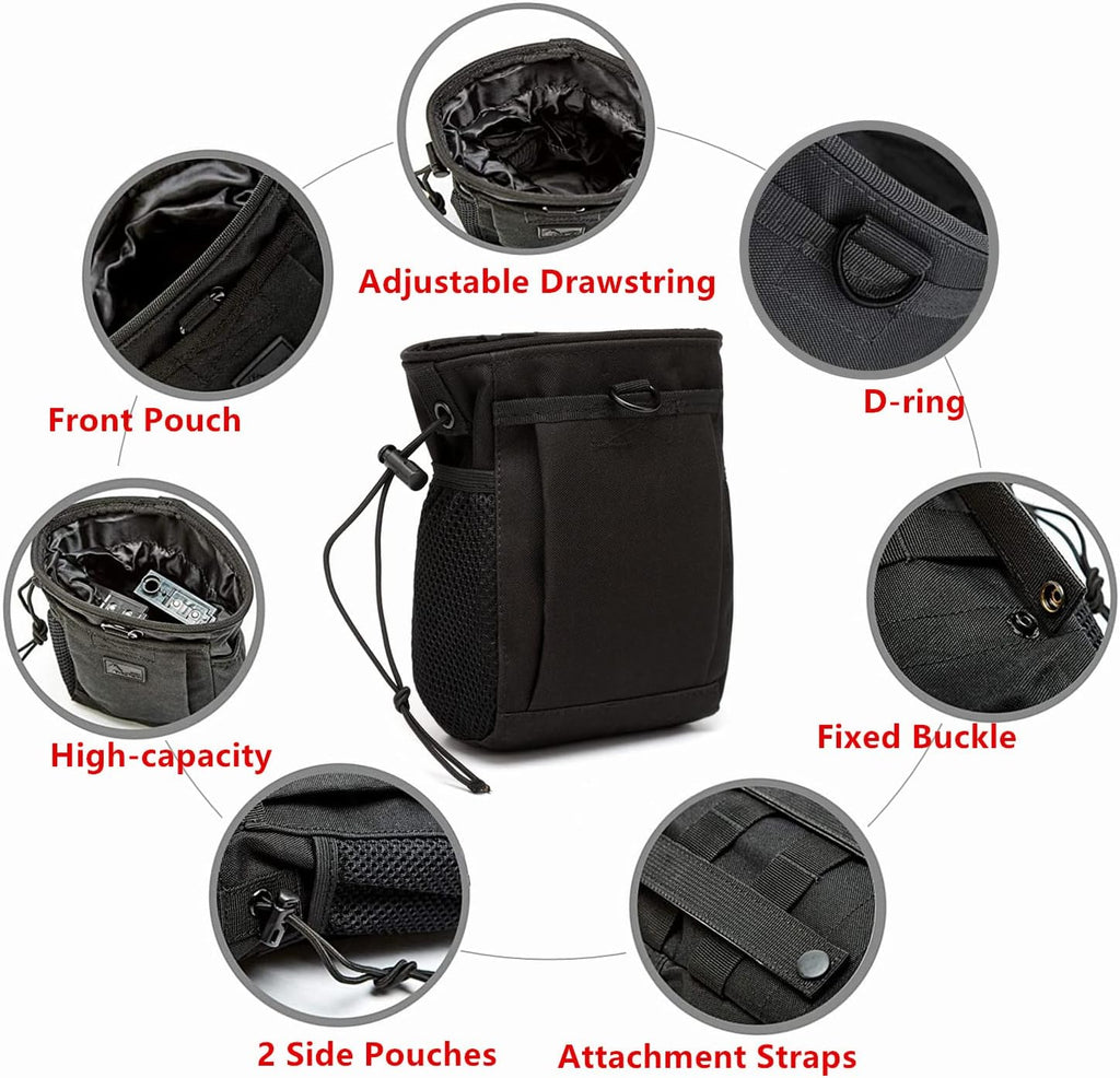 Rock Climbing Chalk Bag, goldhik Bouldering Chalk Bags with Quick-Clip Belt and 3 Pockets, Great Equipment for Rock