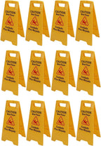 Wet Floor Caution Sign, Foldable Bilingual Safety Warning A Frame for Restaurants Offices Engineering Plastic Yellow