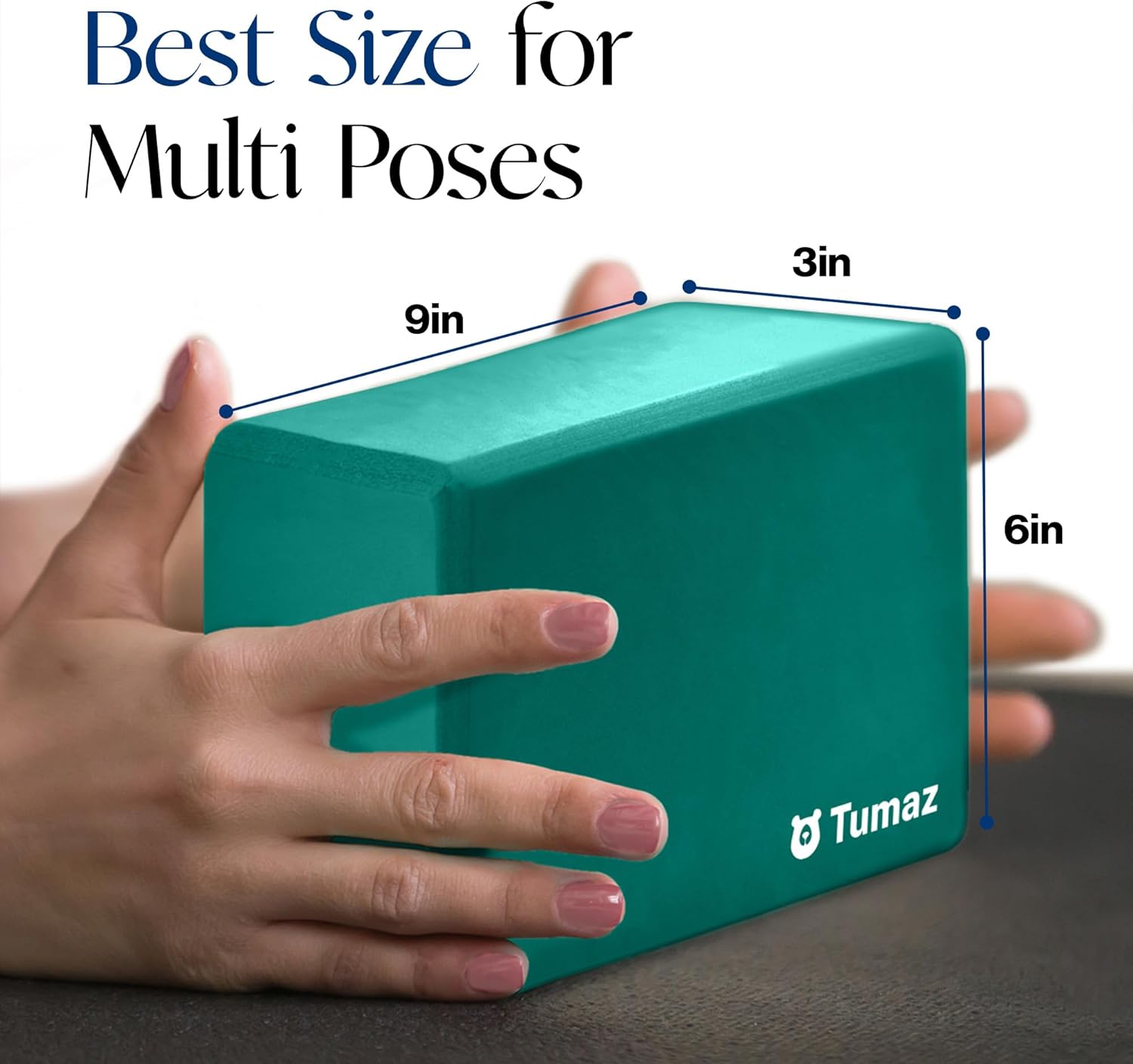 Non-Slip Yoga Blocks，High-Density EVA Foam 2 Pack for Yoga & Pilates | High-Density Support | Lightweight | EVA Foam