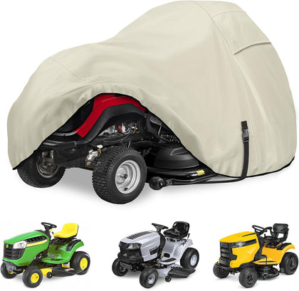 Heavy Duty 600D Polyester Lawn Tractor Cover Waterproof Universal Riding Lawn Mower Cover (Up to 54 inches Decks