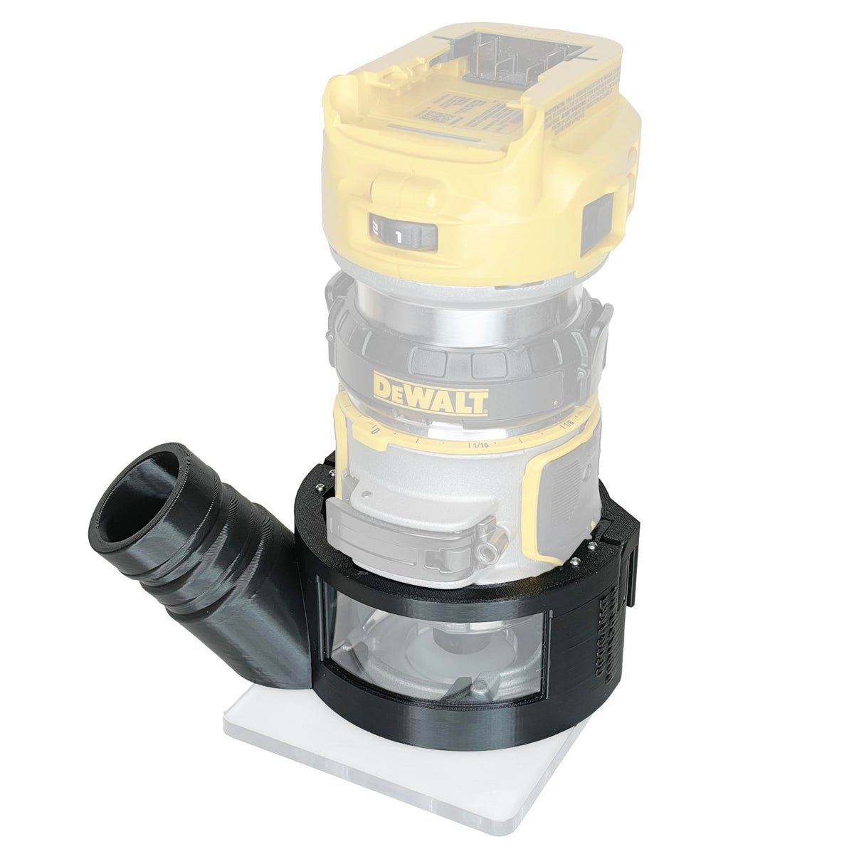 DigitalContrast Hose Adapter, Fits DeWalt DCW600 Cordless Router, Large Window (Fits DWV9000)