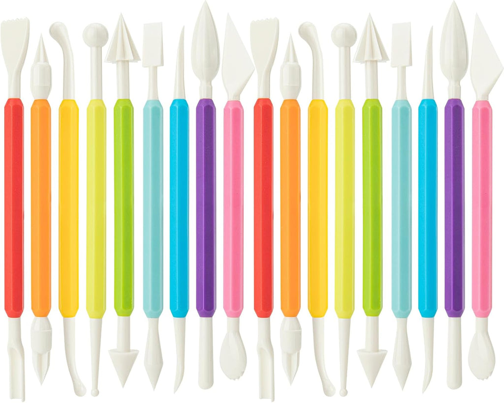 2 Set Air Dry Clay Tools, 18PCS Polymer Clay Tools Kit for Modeling, Plastic Clay Tools Sculpting for Kids, Adults